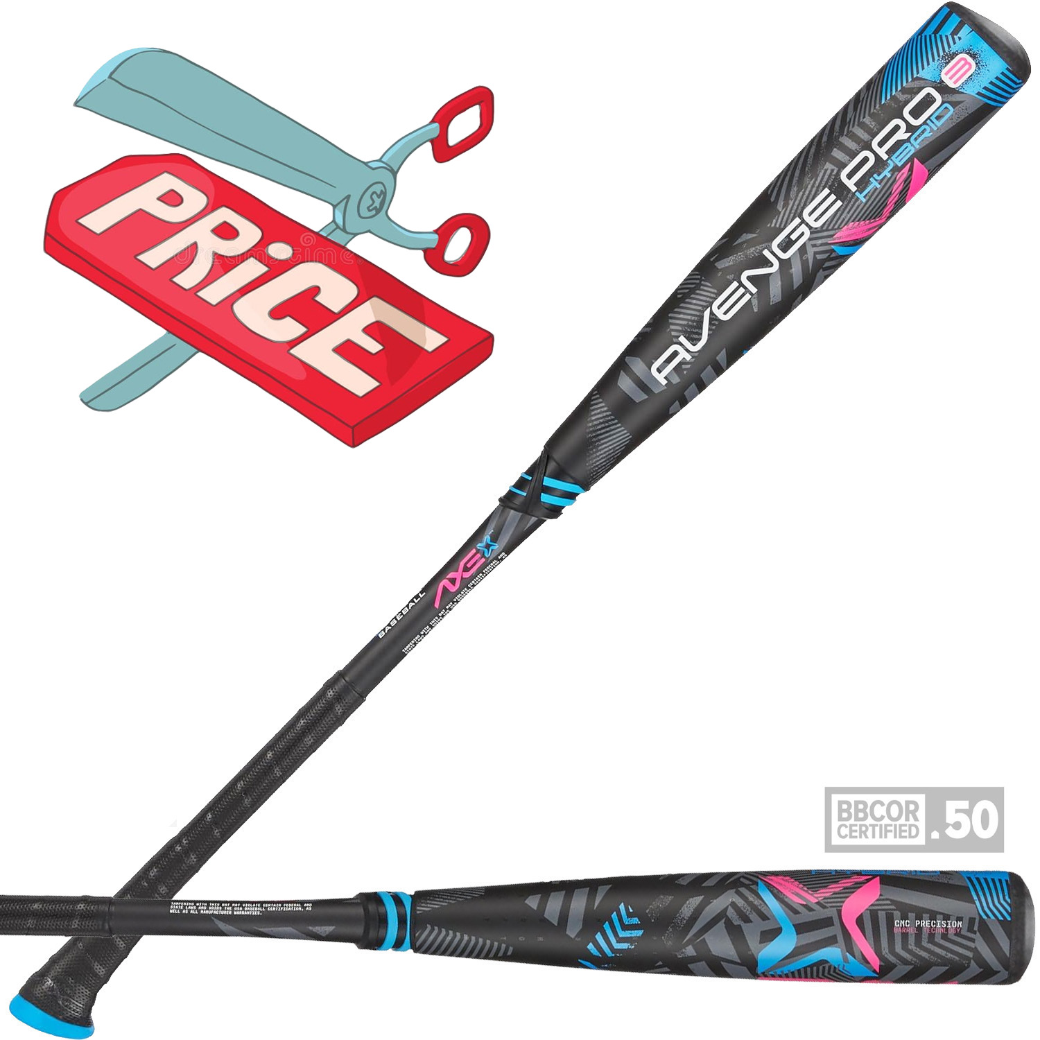 2025 Avenge Pro 3 BBCOR Hybrid Bat (-3) | Axe Handle | ON SALE